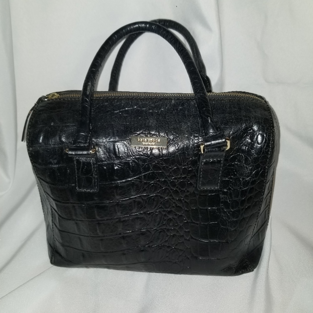 Kate Spade black crocodile crossbody/shoulder bag